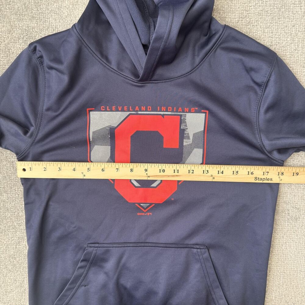 Cleveland Indians Hoodie Youth Large Navy Blue MLB Baseball Pullover Sweatshirt - Picture 7 of 10